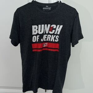 Carolina Hurricanes Bunch of Jerks Collector Hockey T Shirt S Unisex Model Gray